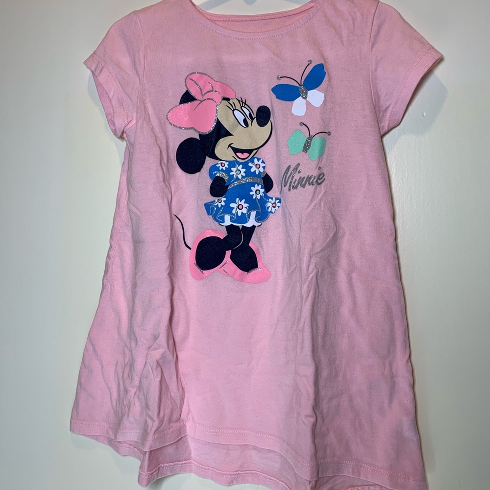 Short Sleeved Pale Pink Minnie Mouse T-Shirt